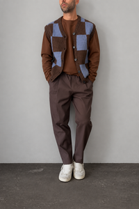 Gilet jacquard WOODEN - KENT MARRONE