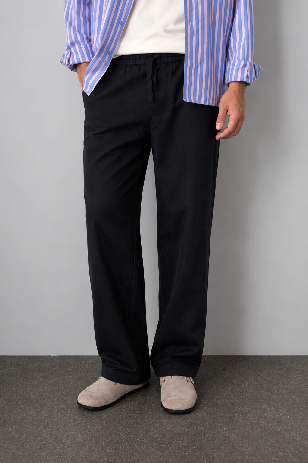 Pantaloni in lino WOODBIRD - 2416-202 BLACK