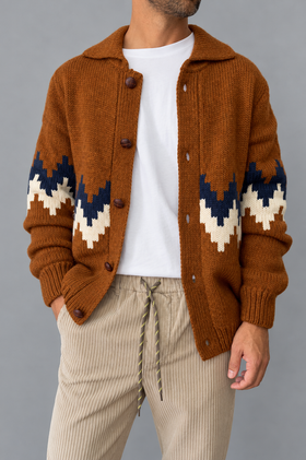 Cardigan heritage GIANNI LUPO - BW1040 BROWN