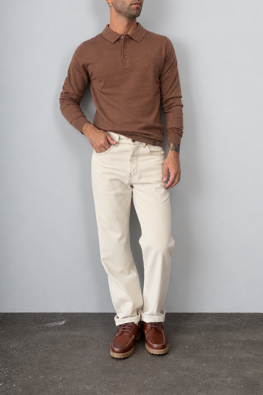 Polo in lana TELAMIRA - MV-038 CACAO