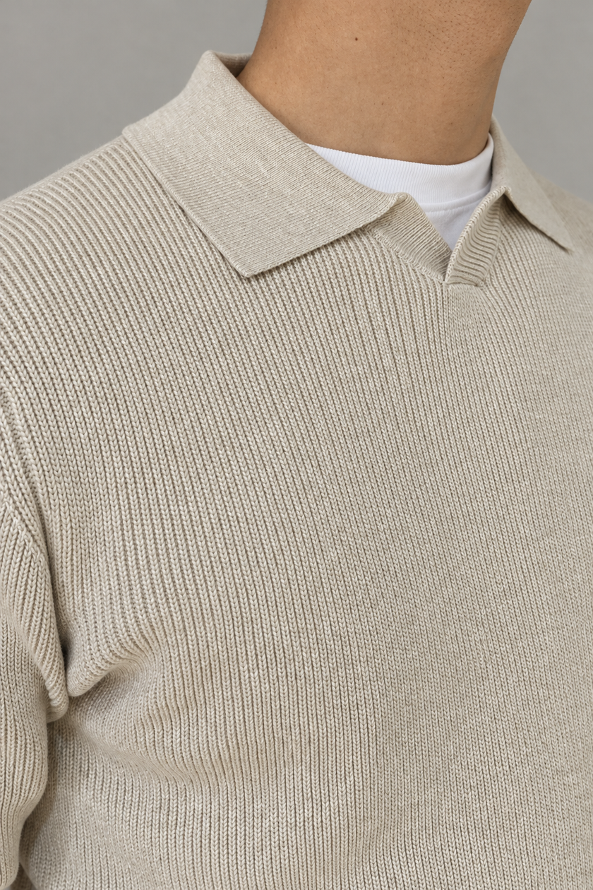 Polo manica lunga HAMAKI-OH - 3242H BEIGE