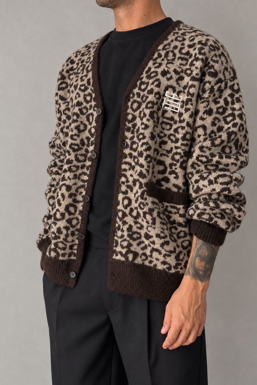 Cardigan Leopard WOODBIRD - 2636-813 SAND FUDGE