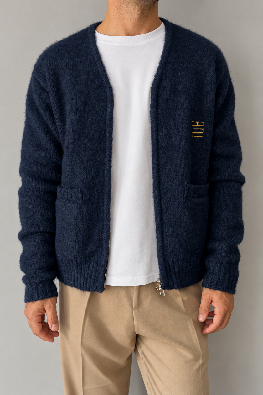 Tiger cardigan WOODBIRD - 2636-809 NAVY