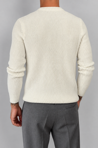 Maglione costa inglese TELAMIRA - MV-032 PANNA
