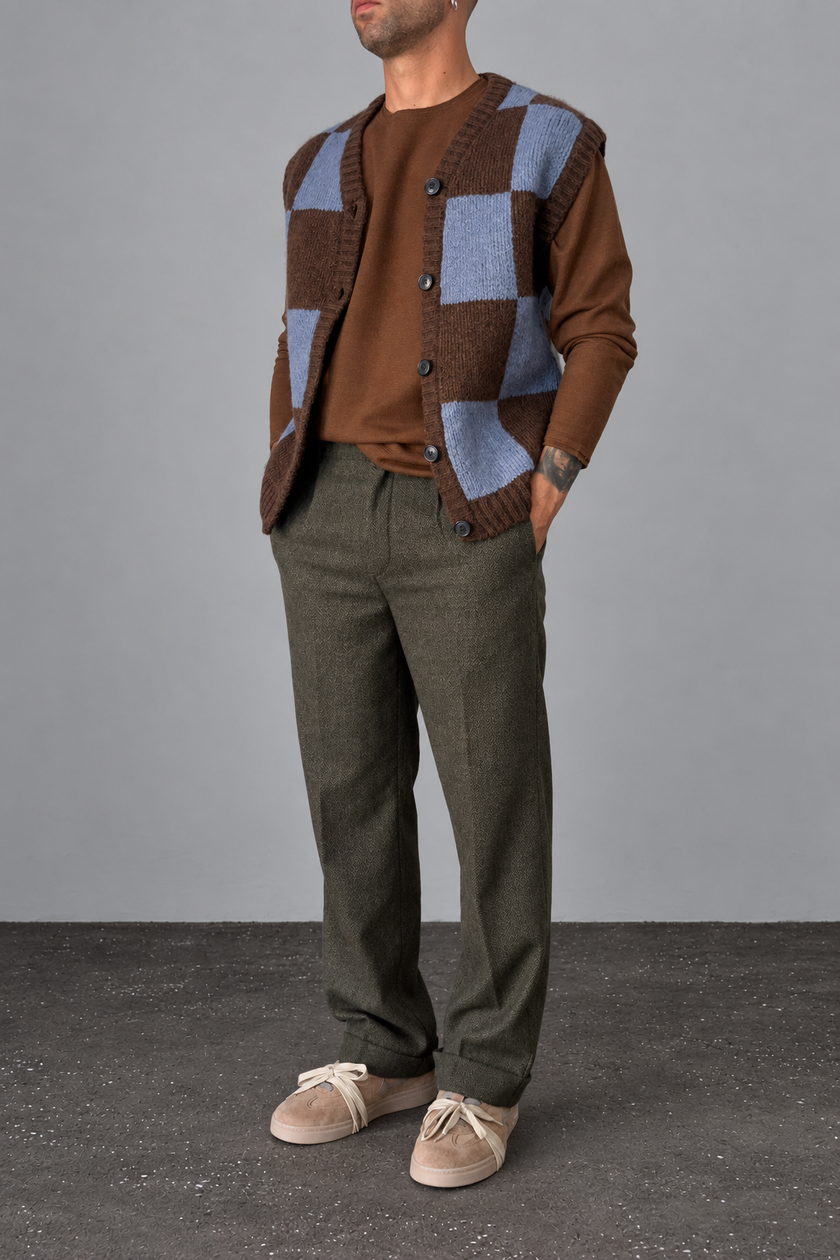 Pantalone spigato WOODEN - NEW VINTAGE VERDE