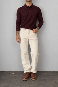 Polo in lana TELAMIRA - MV-038 BORDEAUX