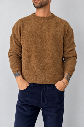 Maglione in ciniglia GIANNI LUPO - GL525S CAMEL