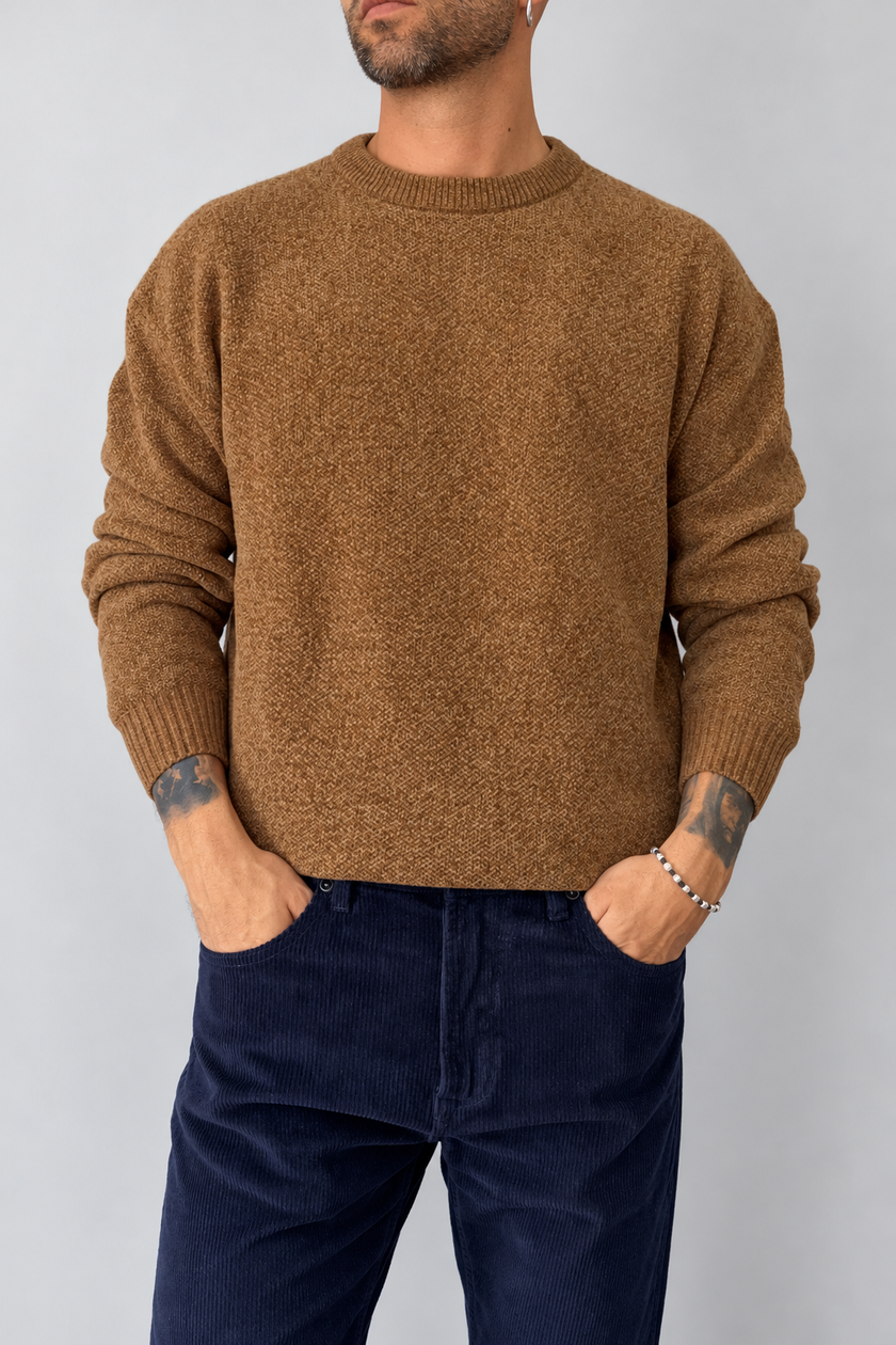 Maglione in ciniglia GIANNI LUPO - GL525S CAMEL