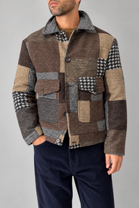 Giacca camicia patch TELAMIRA - GTG05104 MARRONE
