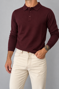 Polo in lana TELAMIRA - MV-038 BORDEAUX