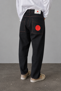 Jeans WOODEN - JAPAN RAW BLACK RED