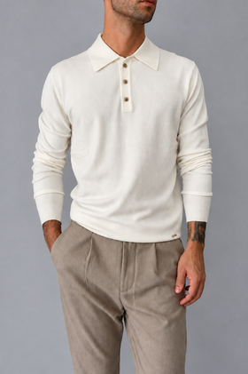 Polo manica lunga GIANNI LUPO - GL508S PANNA