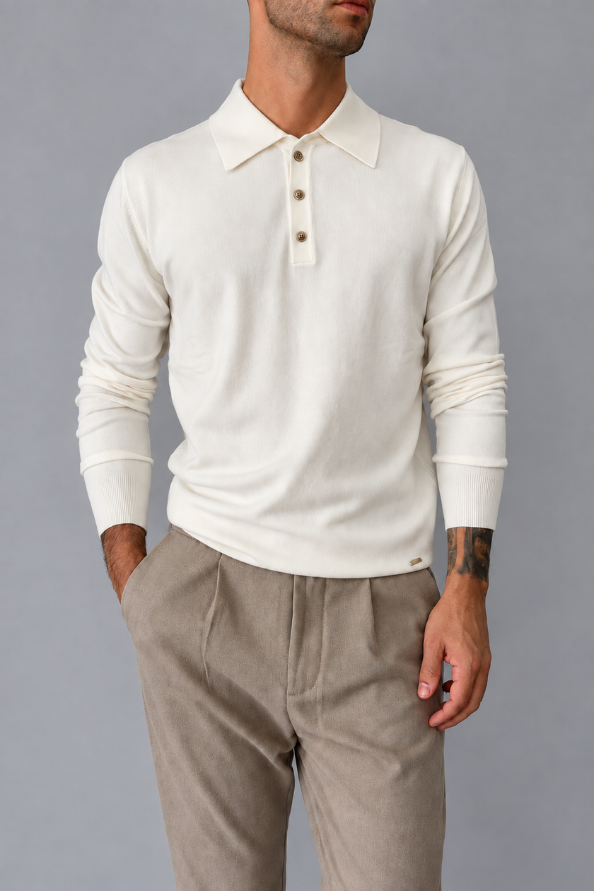 Polo manica lunga GIANNI LUPO - GL508S PANNA