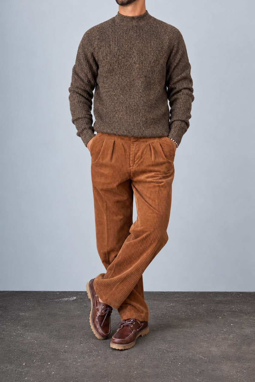 Maglione girocollo HAMAKI-OH - 3223H CAMEL