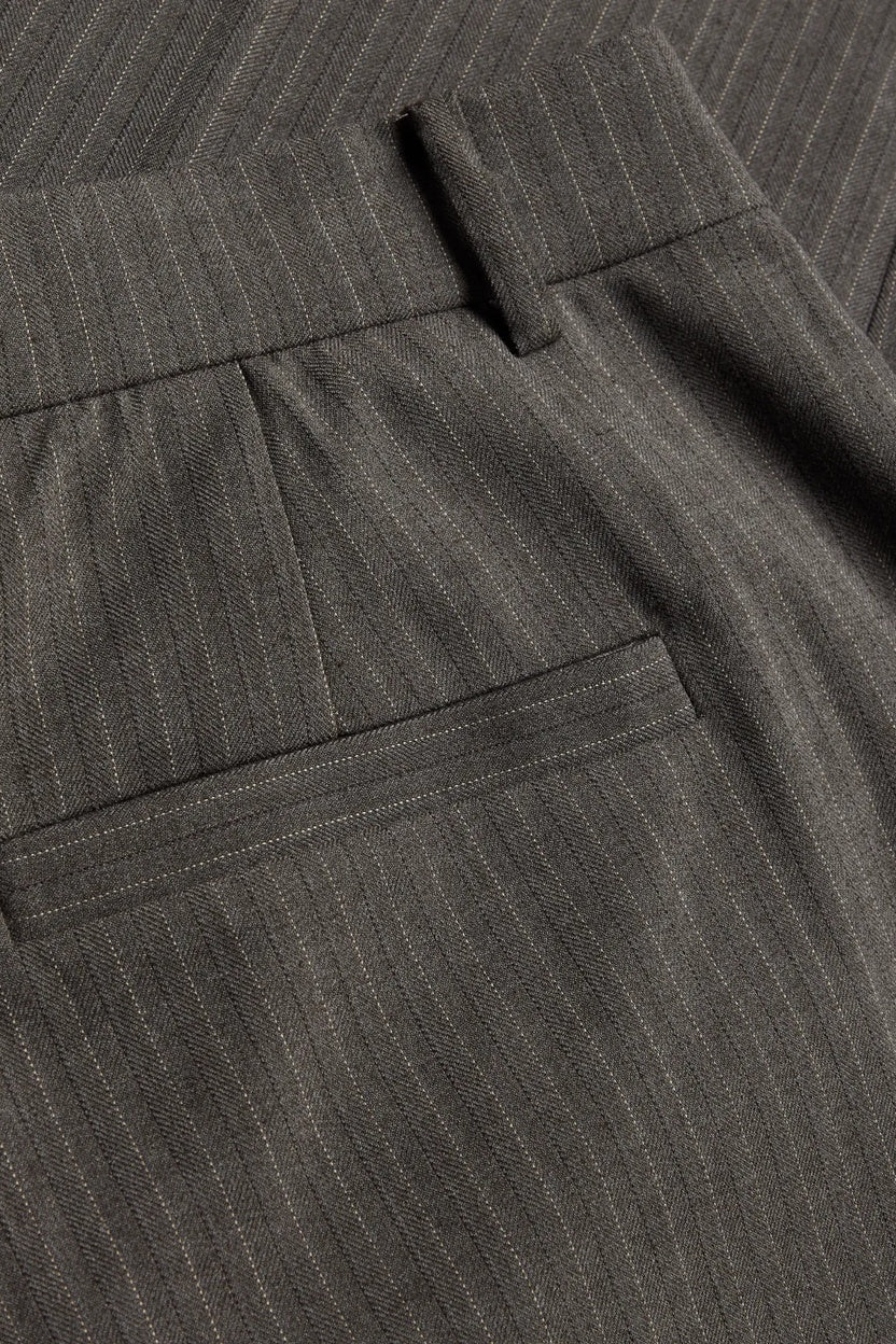 Pantalone palazzo gessato WOODBIRD - 2636-202 DARK GREY