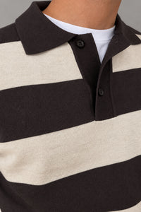 Polo rigata HAMAKI-OH - 3260H MORO BEIGE