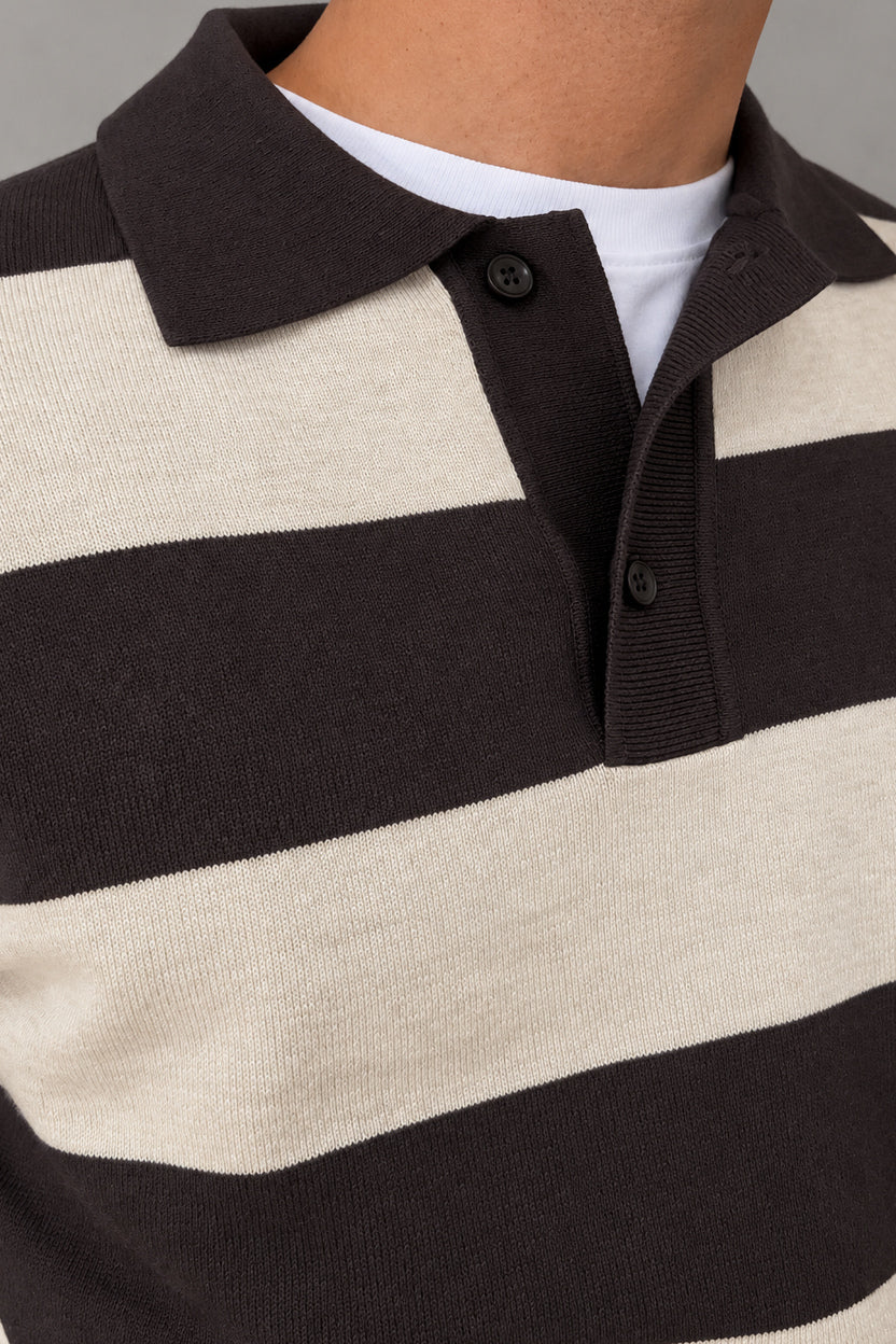 Polo rigata HAMAKI-OH - 3260H MORO BEIGE