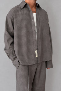 Giacca camicia gessata WOODBIRD - 2636-706 DARK GREY