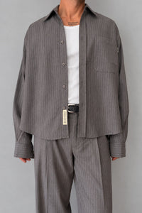 Giacca camicia gessata WOODBIRD - 2636-706 DARK GREY