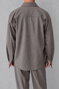 Giacca camicia gessata WOODBIRD - 2636-706 DARK GREY