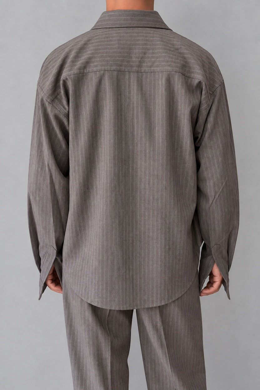 Giacca camicia gessata WOODBIRD - 2636-706 DARK GREY
