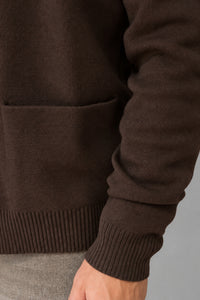 Cardigan punto tessuto HAMAKI-OH - 3251H TESTA DI MORO