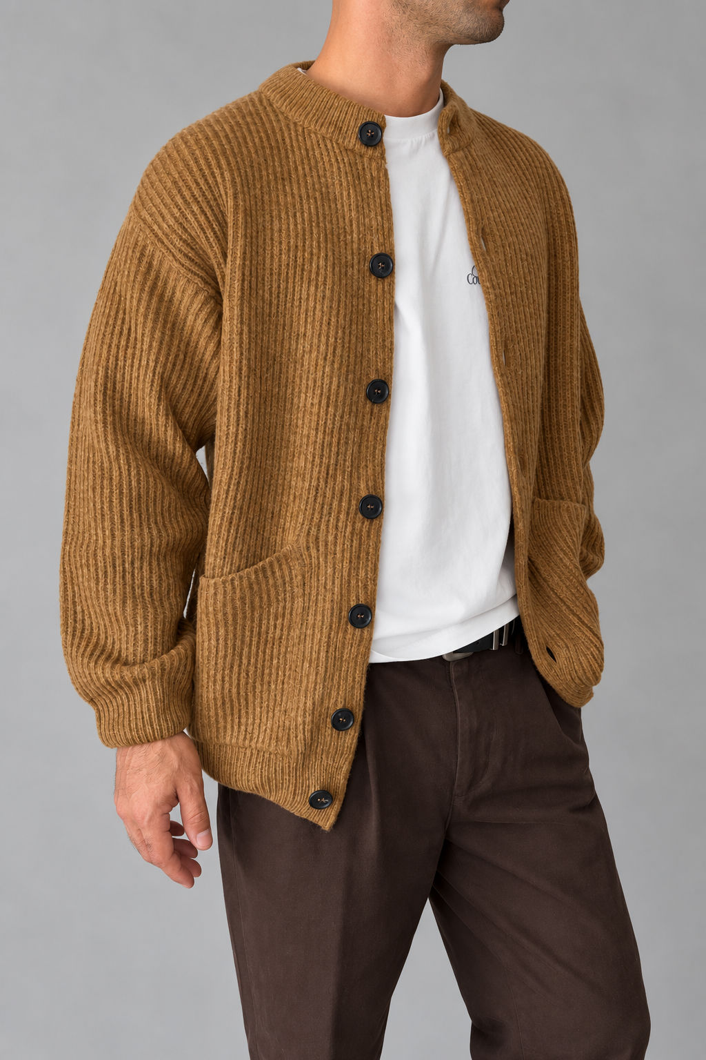 Cardigan WOODEN - CORTINA CAMEL