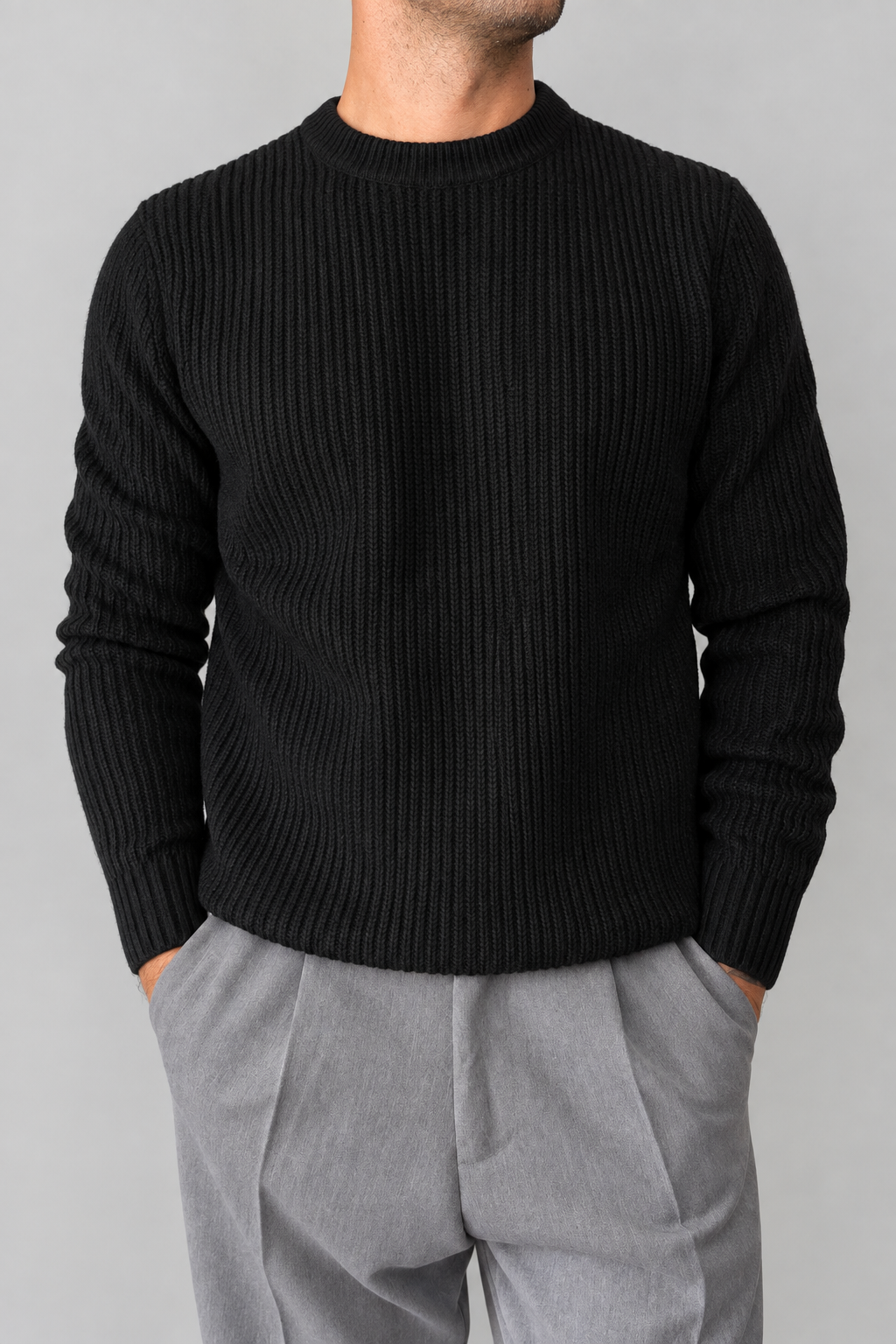 Maglione costa inglese TELAMIRA - MV-032 NERO