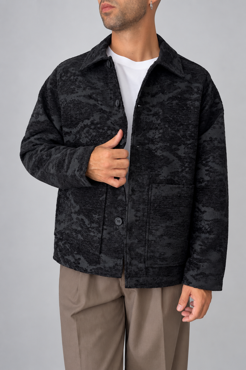 Giacca camicia in ciniglia WOODBIRD - 2636-911 NERO