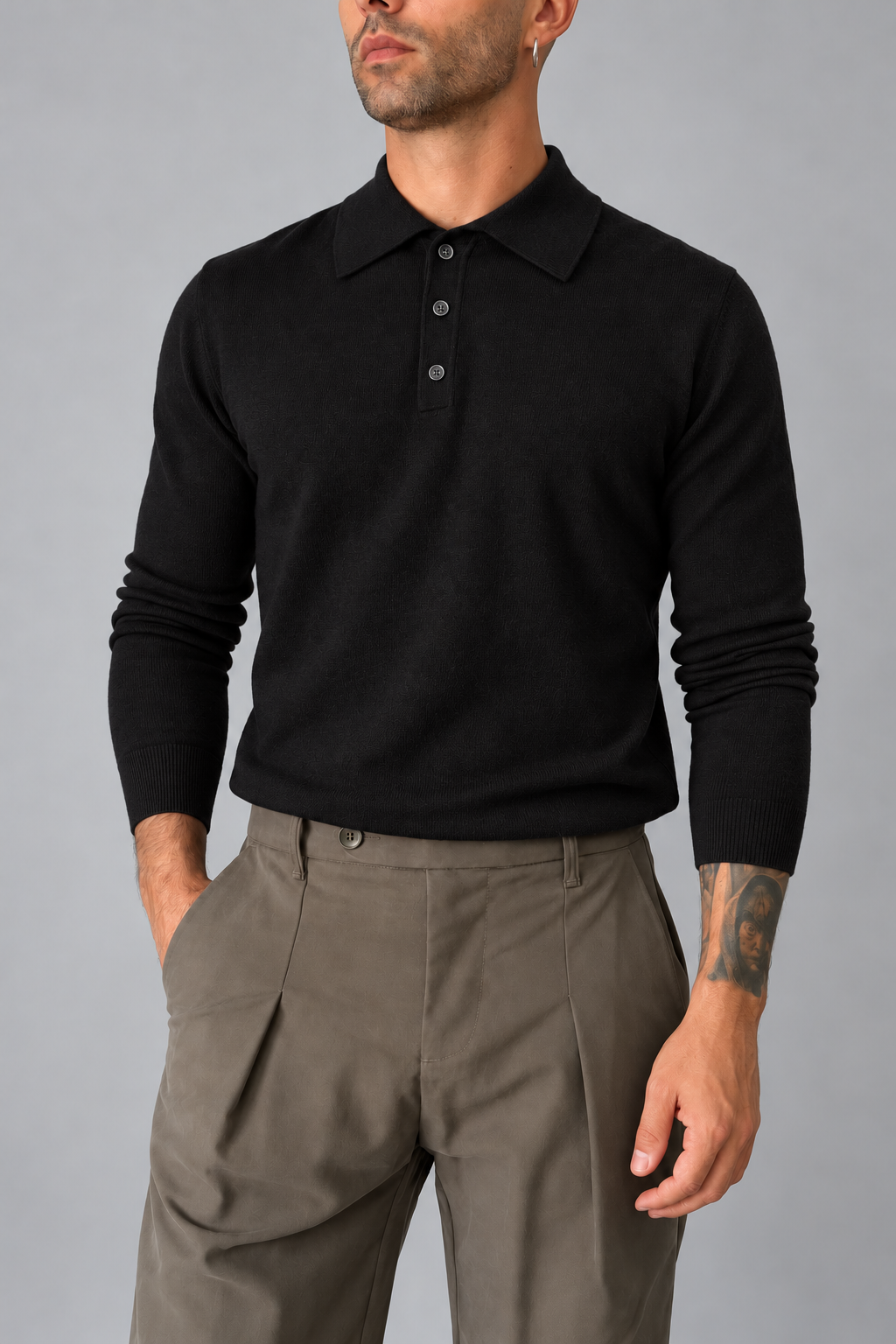 Polo manica lunga GIANNI LUPO - GL508S NERO
