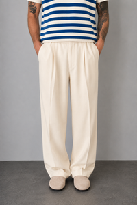 Pantalone palazzo misto lino TELAMIRA - CTP06078 BURRO