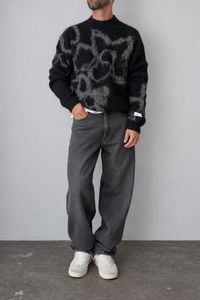 Maglione flower DRDENIM - MIC GREY BLACK