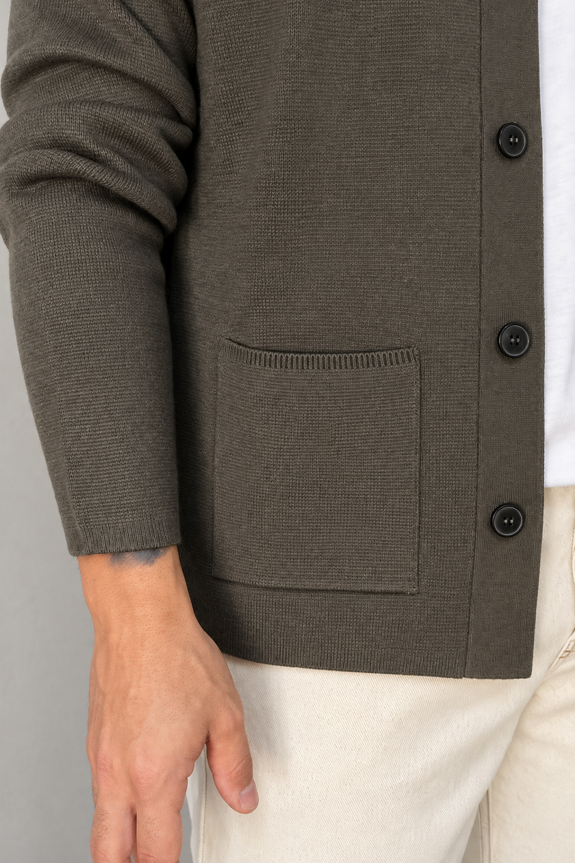 Cardigan con colletto HAMAKI-OH - 3250H VERDE