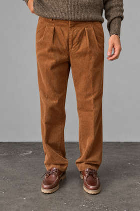 Pantalone palazzo velluto rocciatore SQUAD2 - BARRA CARAMEL