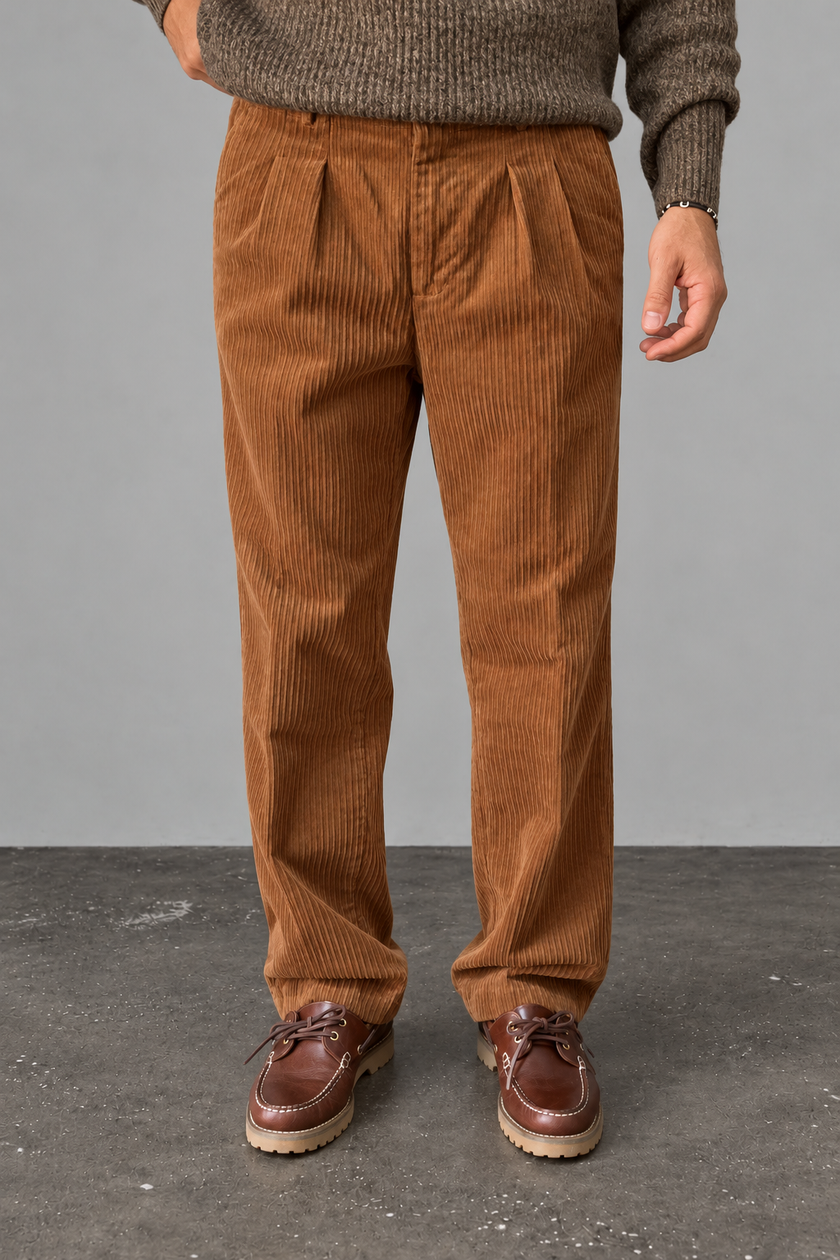 Pantalone palazzo velluto rocciatore SQUAD2 - BARRA CARAMEL
