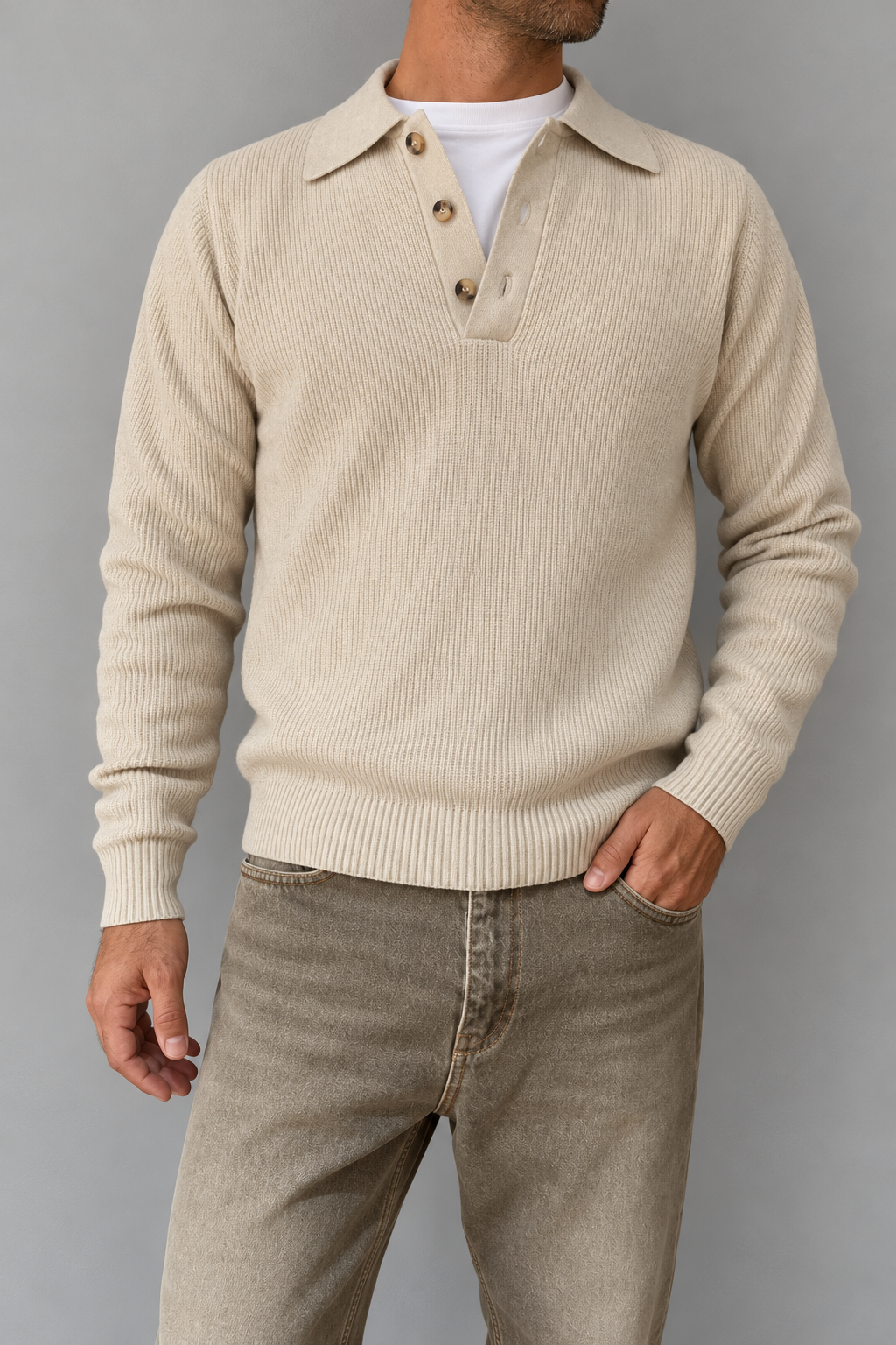 Polo in ciniglia HAMAKI-OH - 3254H BEIGE