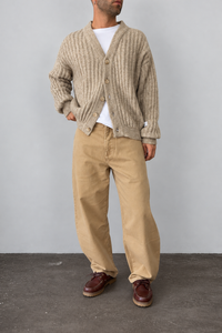 Cardigan a coste WOODEN - BRUNICO BEIGE