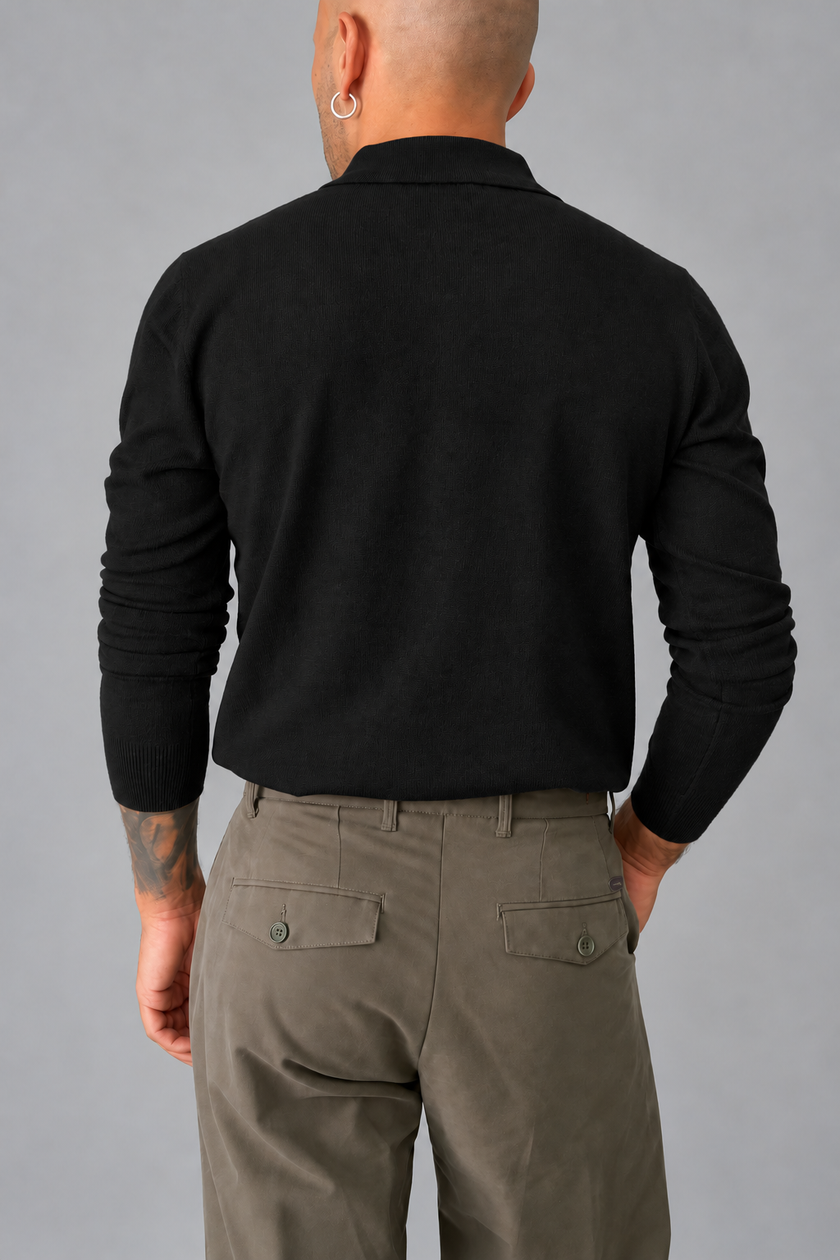Long sleeve polo GIANNI LUPO - GL508S BLACK