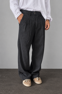 Pantalone gessato PROHIBITED - 3010187 DARK GREY